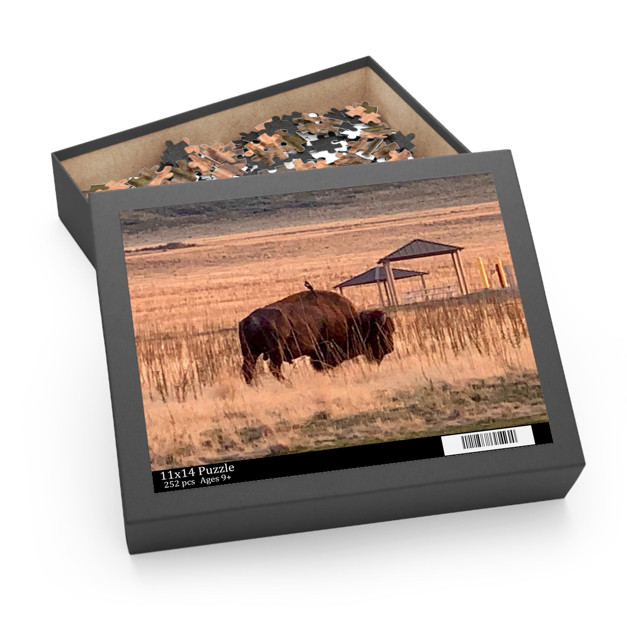 Nature-Themed Buffalo Puzzle - 120/252/500 Pieces for Wildlife Lovers, Family Fun, Gift for Kids, Home Decor, Outdoor Enthusiasts